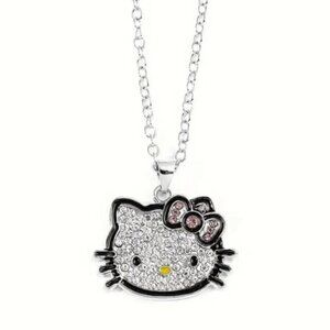 Hello Kitty Cubic Zirconia Studded Pendant Necklace New